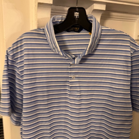 Ralph Lauren Golf Pro Fit Performance Mens Shirt Blue & White Stripe Sz L NWOT - Picture 2 of 13